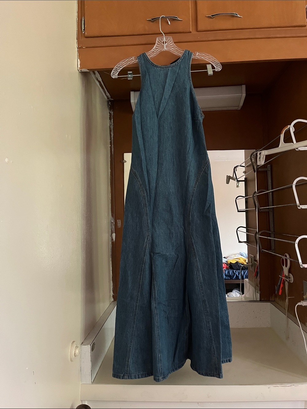 Sleeveless Blue Denim Maxi Dress